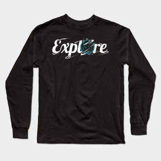 Logo Explore The World - Mother Earth On Camping Long Sleeve T-Shirt